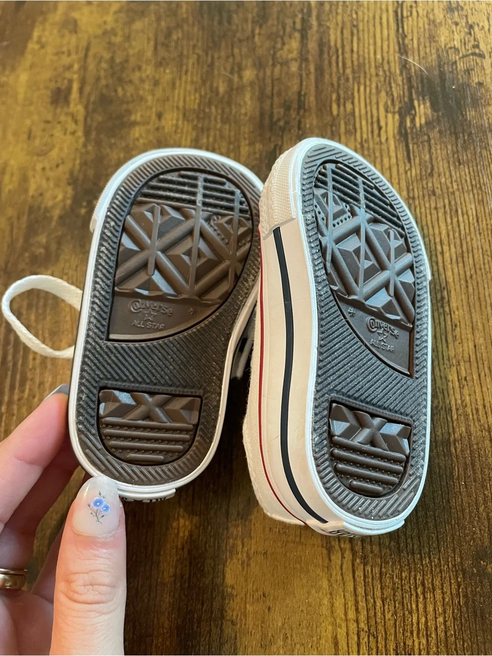 Converse White Canvas Kids Sneakers with Red Trim